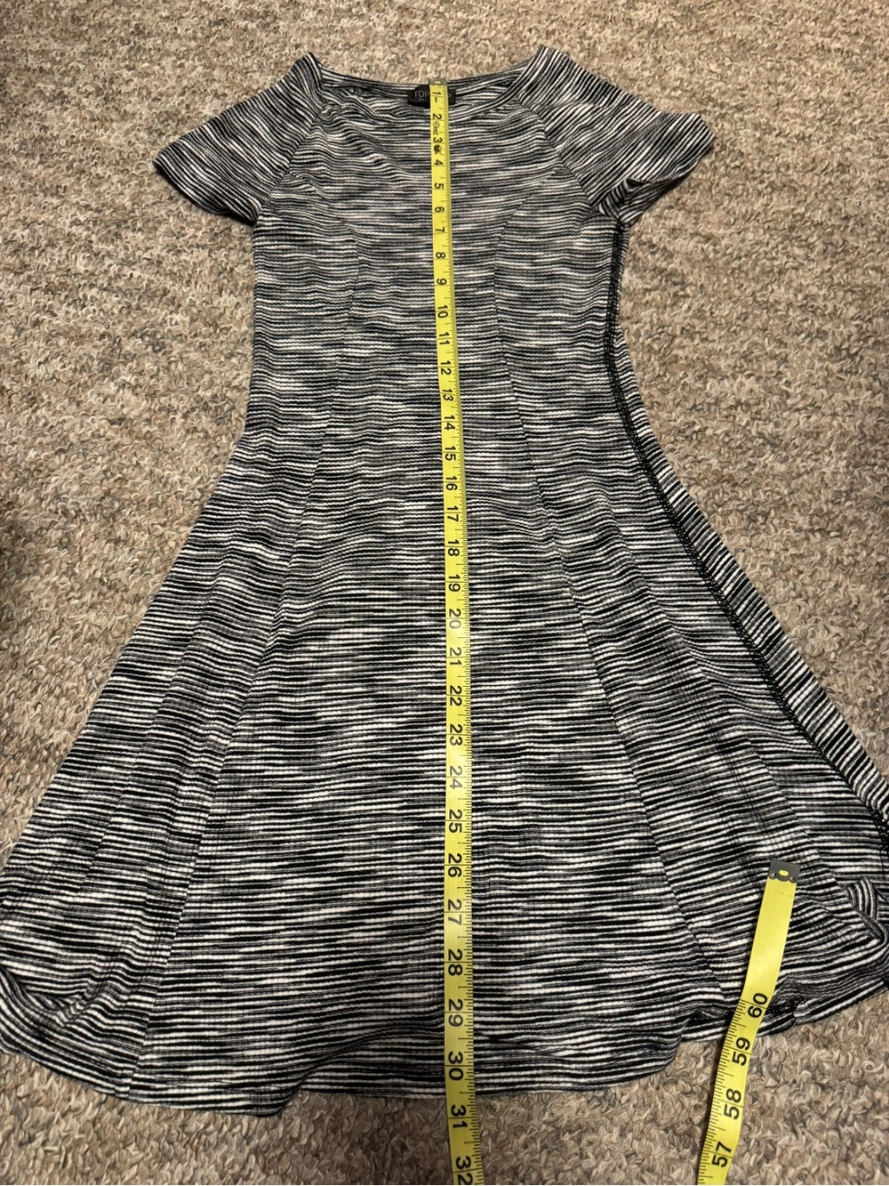 Topshop Black and White Striped Mini Dress - Picture 5 of 6